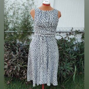 R & K Originals Soft Chiffon Fit-and-Flare Dress, Sash Waistline, 4 Petite